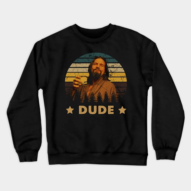 Classic Retro Big Lebowski Poster Crewneck Sweatshirt by Anime Character Manga